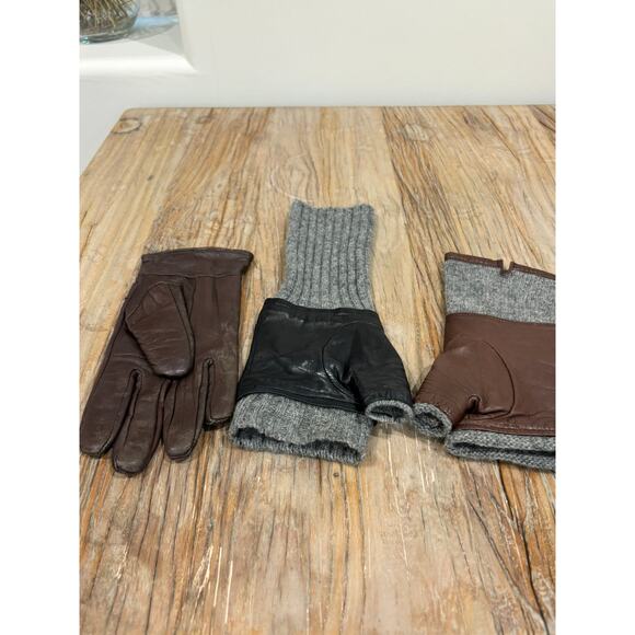 Three Single Gloves Cashmere Leather - Picture 5 of 6